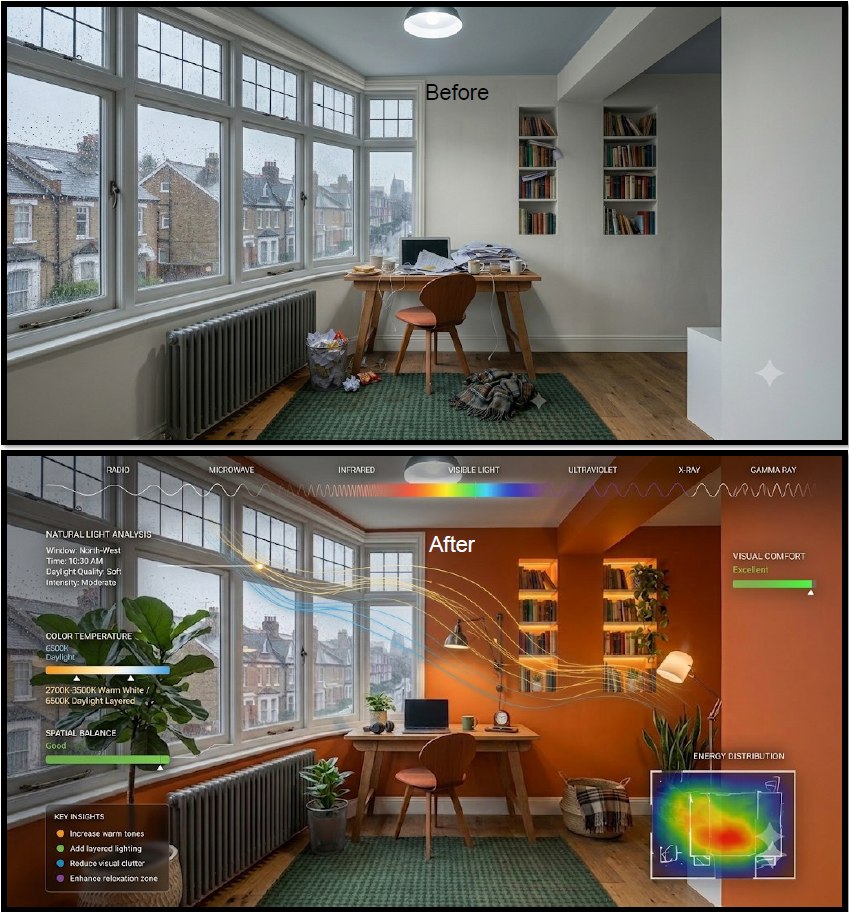 Remote Job Room before and after transformation by Heaven Hues